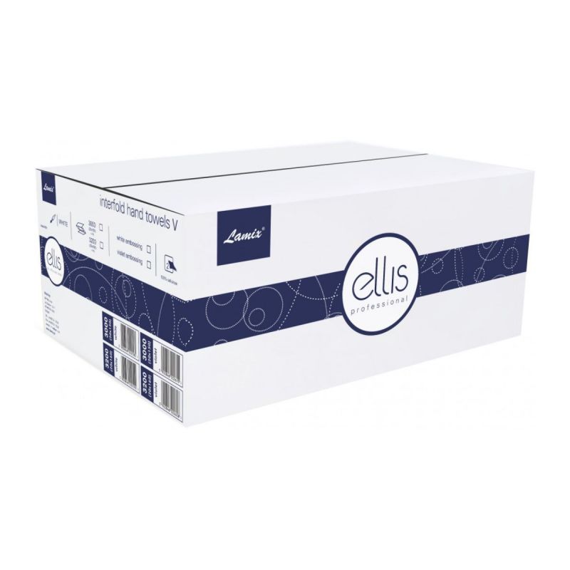Ręcznik papierowy składany ZZ Ellis Professional biały z fioletowym wzorem