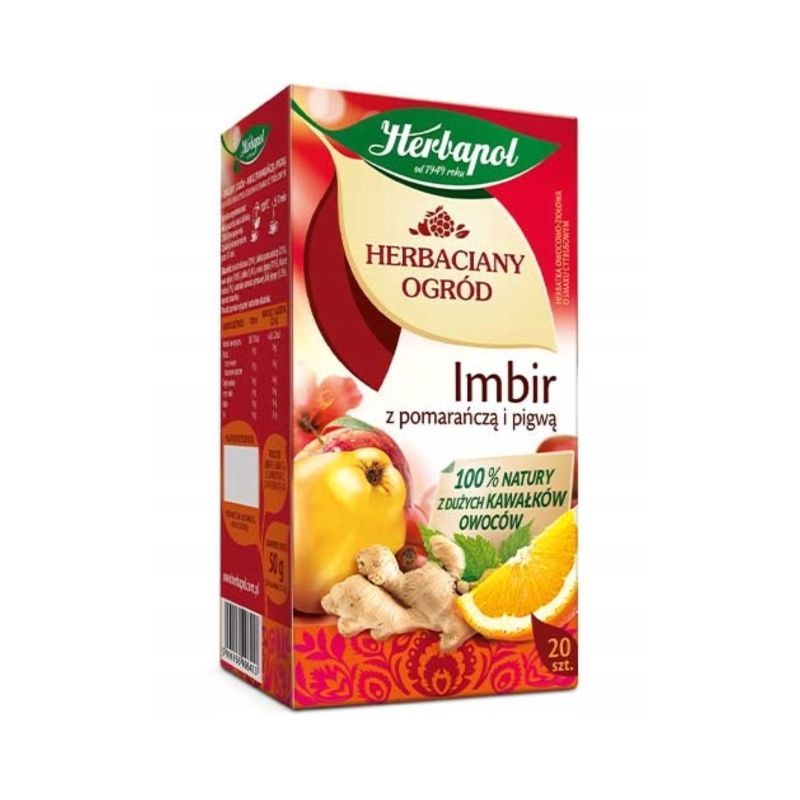 Herbata Herbapol Herbaciany Ogród Imbir z Pomarańczą i Pigwą 20 torebek