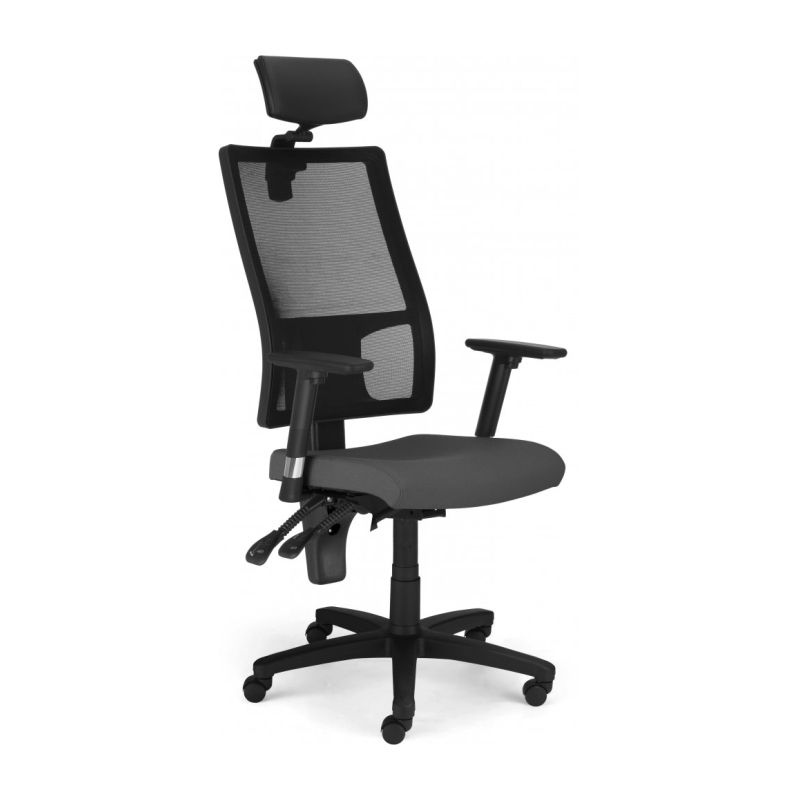 Krzesło obrotowe, ergonomiczne Tak Tik Hrua Oban c. szary EF002 TS25 R19T ERGON-2L