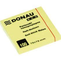 Karteczki samoprzylepne Donau Eco 76 x 76 mm żółte